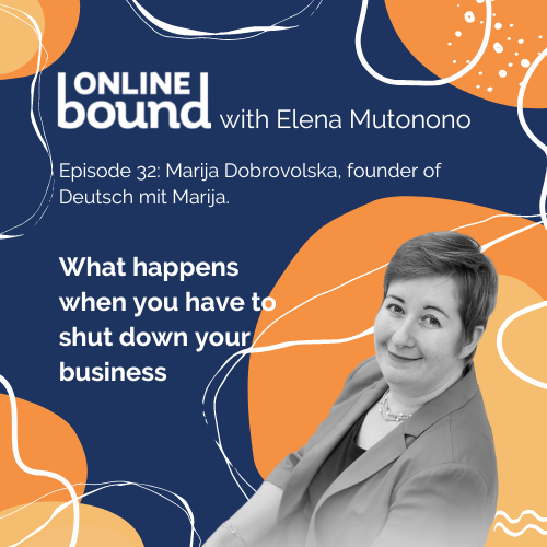 banner with Marija Dobrovolska and title what happens when you shut down your business