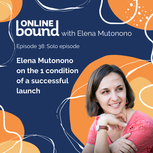 banner with Elena Mutonono and title: The 1 condition o fa successful launch