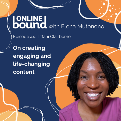 banner with Tiffani Clairborne and title on creating engaging and life-changing content